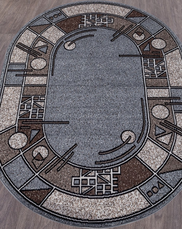 Ковер российский Меринос SIERRA ALBINA 3 овальный (полипропилен, серый,коричневый)