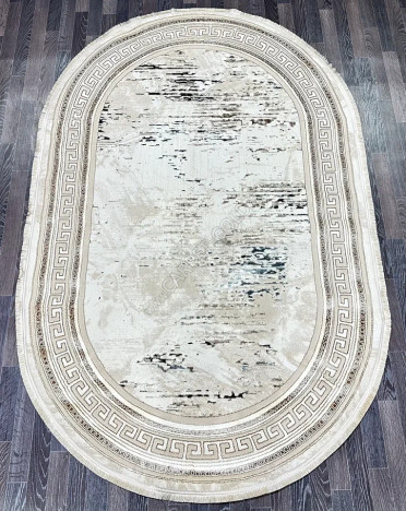 Ковер турецкий L173B FESTIVAL (Полиэстер, бежевый) овальный