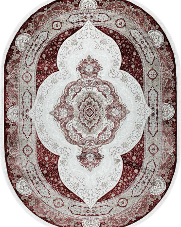 Ковер турецкий овальный 36925A Sanat Viscon (полиэстер хит сет, красный)