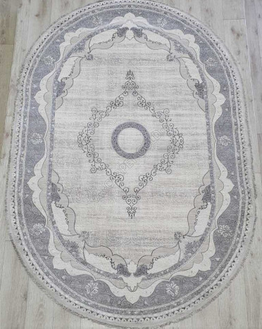 Ковер турецкий 36564A Amatis Lux овальный (Акрил, серый)