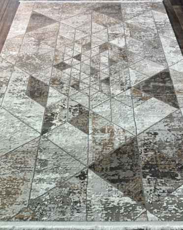 Турецкий ковер Atlantik Hali Deco 23092A (Полиэстер, бежевый, серый)