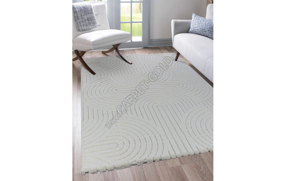 Рельефный турецкий ковер Sofia 0E419A WHITE